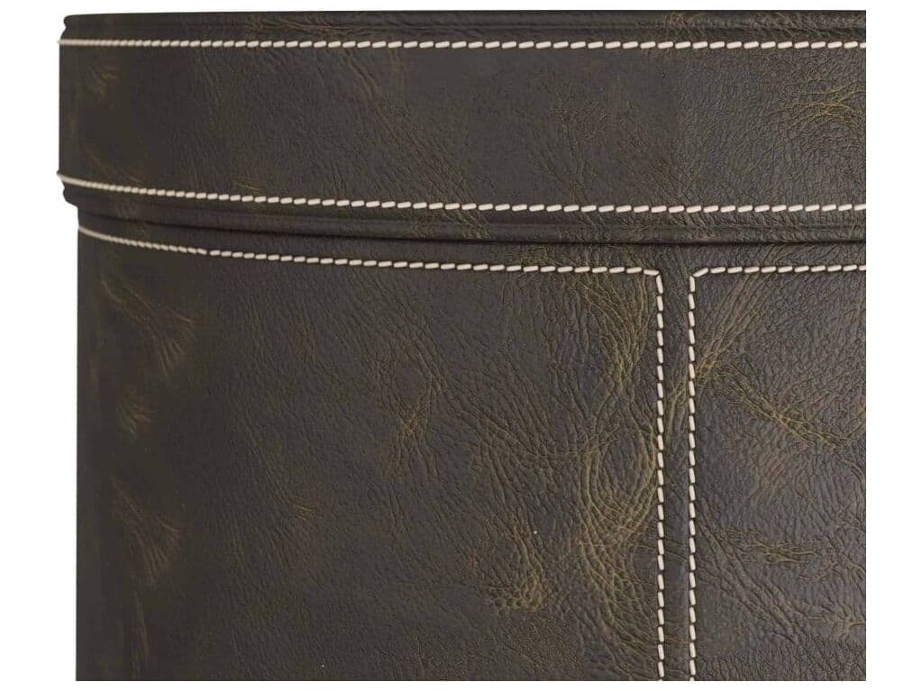 Arteriors Home Round Leather Moss Black Wes End Table