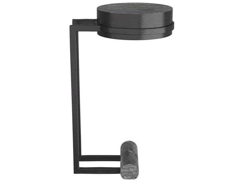 Arteriors Home Round Marble Black Ebony Avalos End Table