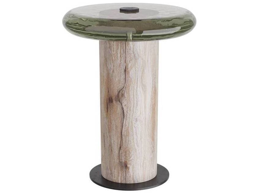 Arteriors Home Round Glass Smoke Washed Tobacco Buckley End Table
