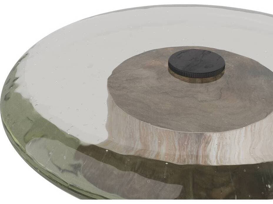 Arteriors Home Round Glass Smoke Washed Tobacco Buckley End Table