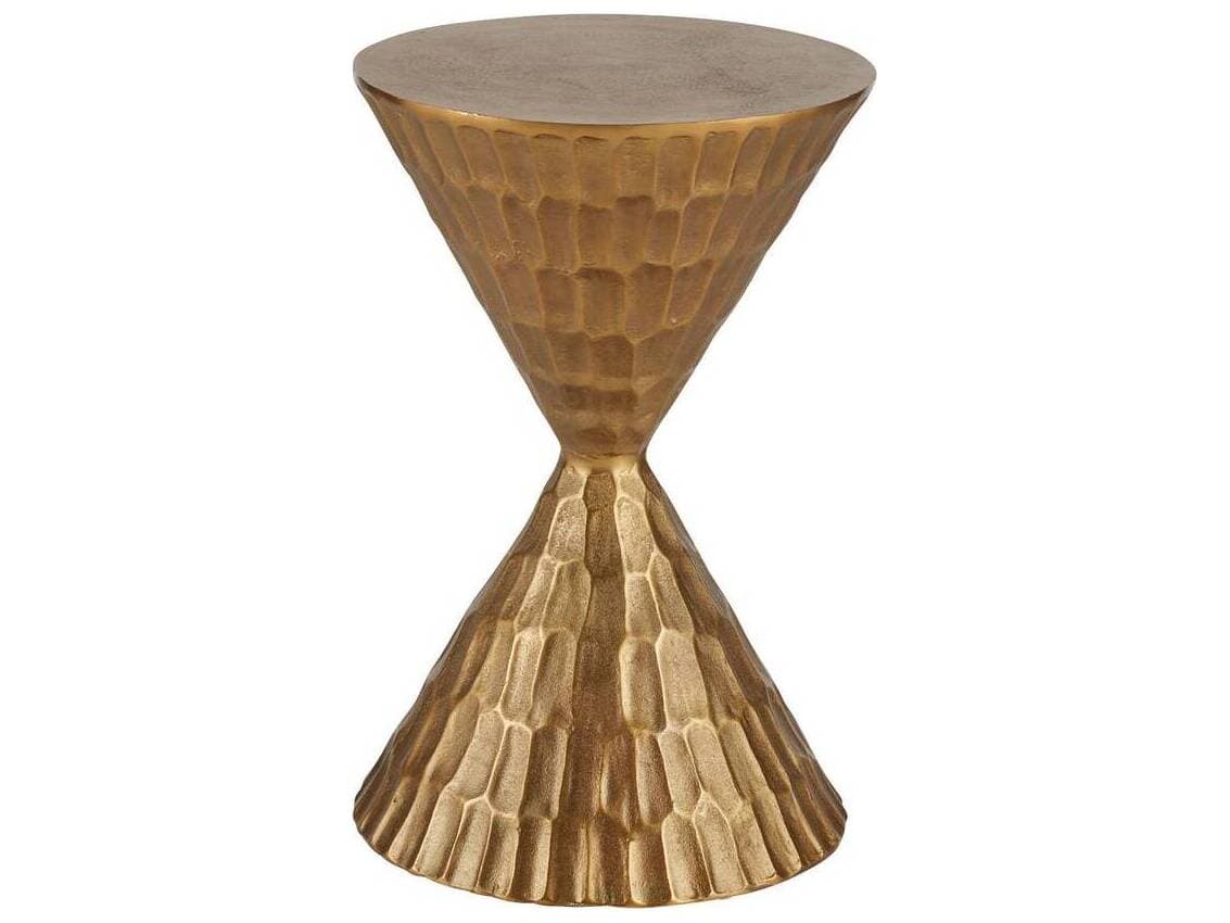 Arteriors Home Round Metal Antique Brass Castanza End Table