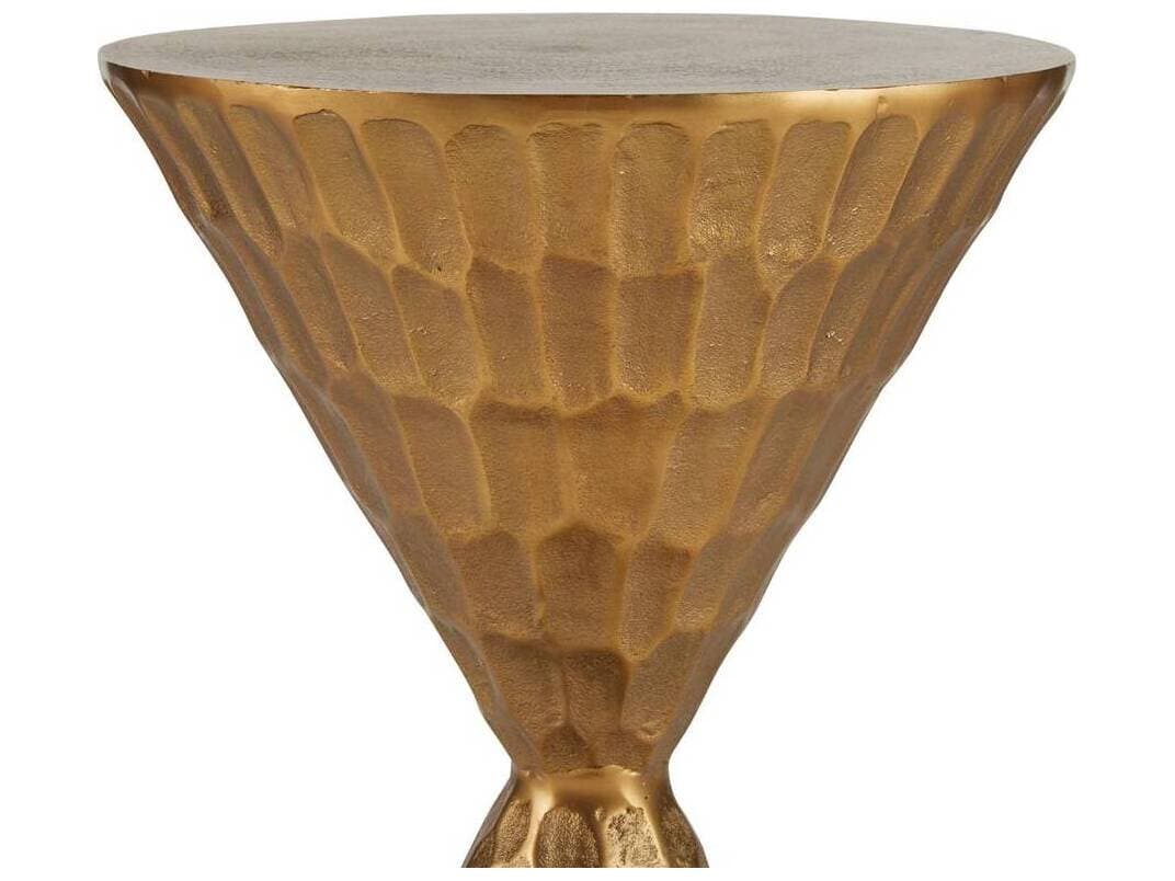 Arteriors Home Round Metal Antique Brass Castanza End Table