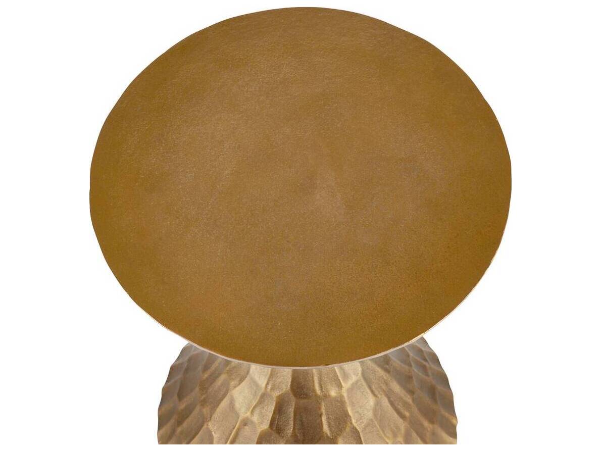 Arteriors Home Round Metal Antique Brass Castanza End Table