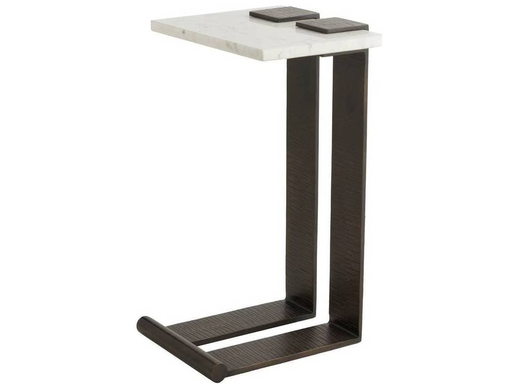 Arteriors Home Rectangular Marble White McClain End Table