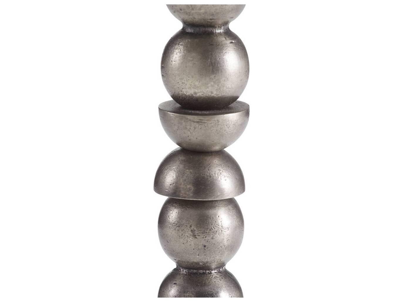 Arteriors Home Round Metal Vintage Nickel Grady End Table