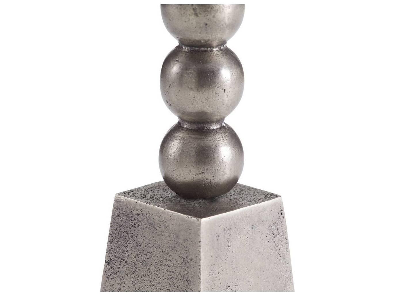 Arteriors Home Round Metal Vintage Nickel Grady End Table