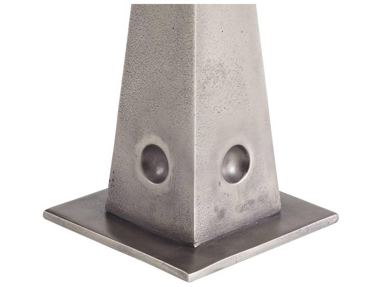 Arteriors Home Round Metal Vintage Nickel Grady End Table