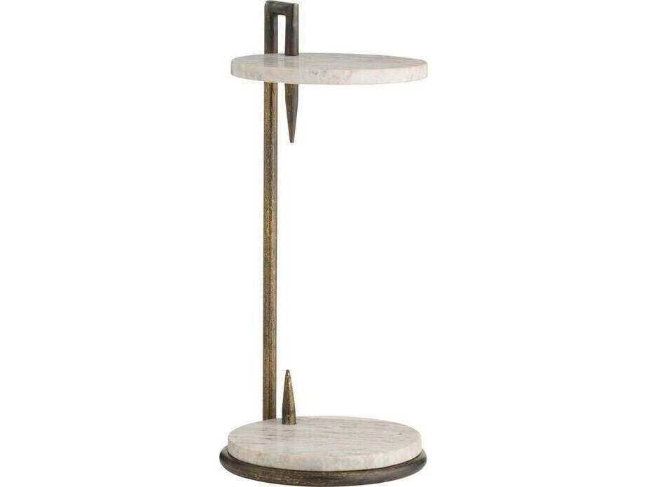 Arteriors Home Ivetta Round Marble Toronto Natural Iron Gray End Table