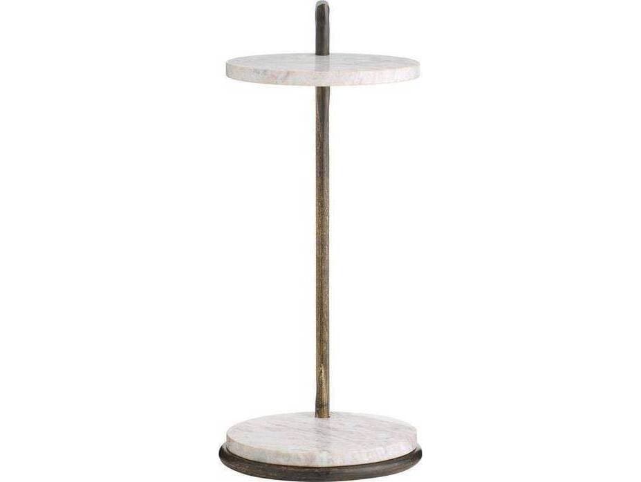 Arteriors Home Ivetta Round Marble Toronto Natural Iron Gray End Table