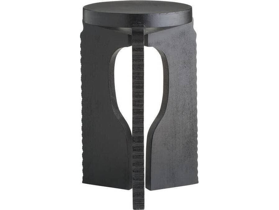Arteriors Home Knight Round Wood Ebony Black End Table