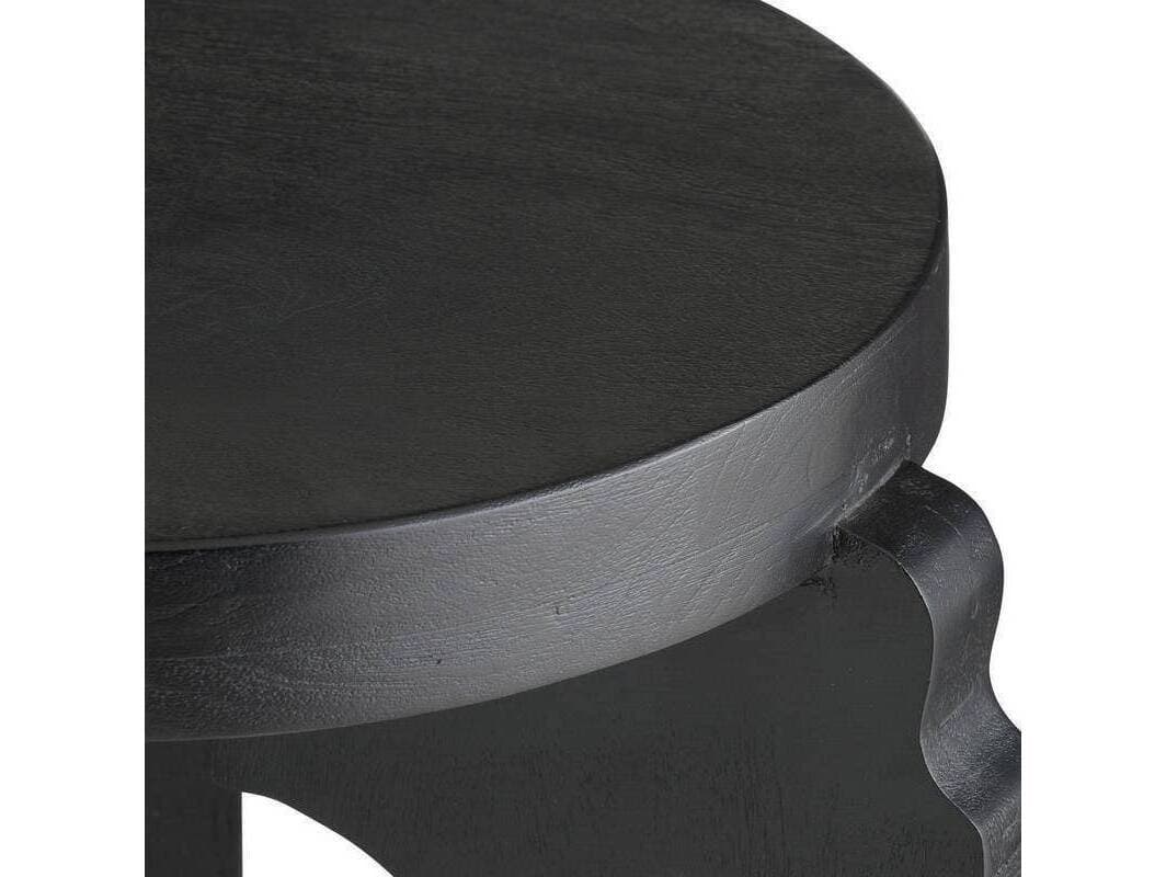 Arteriors Home Knight Round Wood Ebony Black End Table