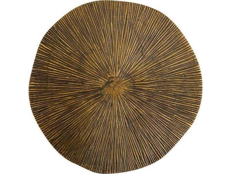 Arteriors Home Katara Round Metal Antique Brass Bronze Gold Black End Table