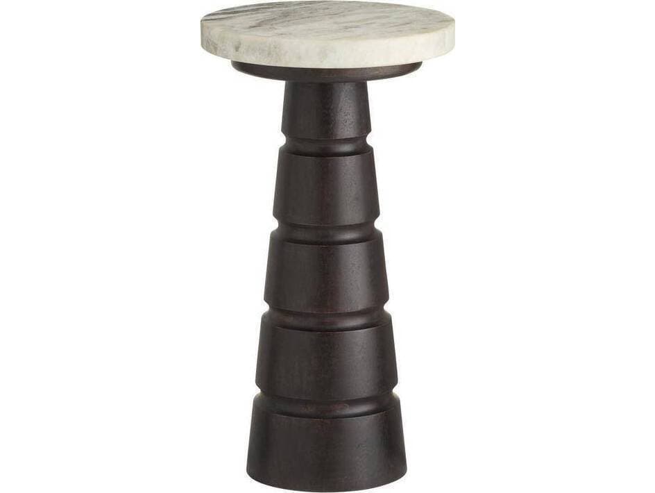 Arteriors Home Imani Round Marble Toronto Sable Gray Brown End Table