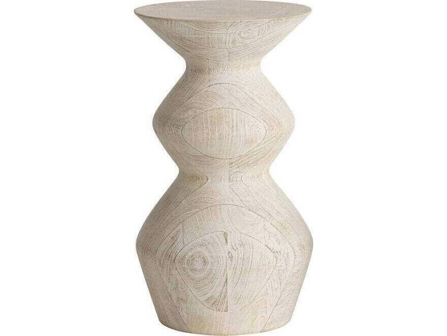 Arteriors Home Joyce Round Wood Whitewash End Table