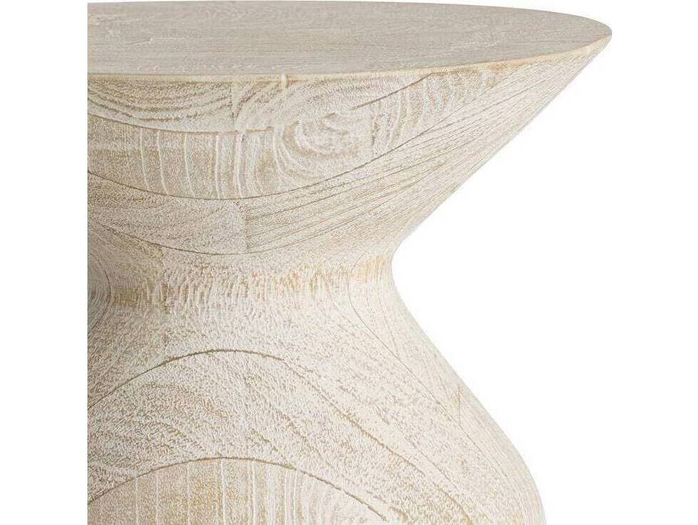 Arteriors Home Joyce Round Wood Whitewash End Table