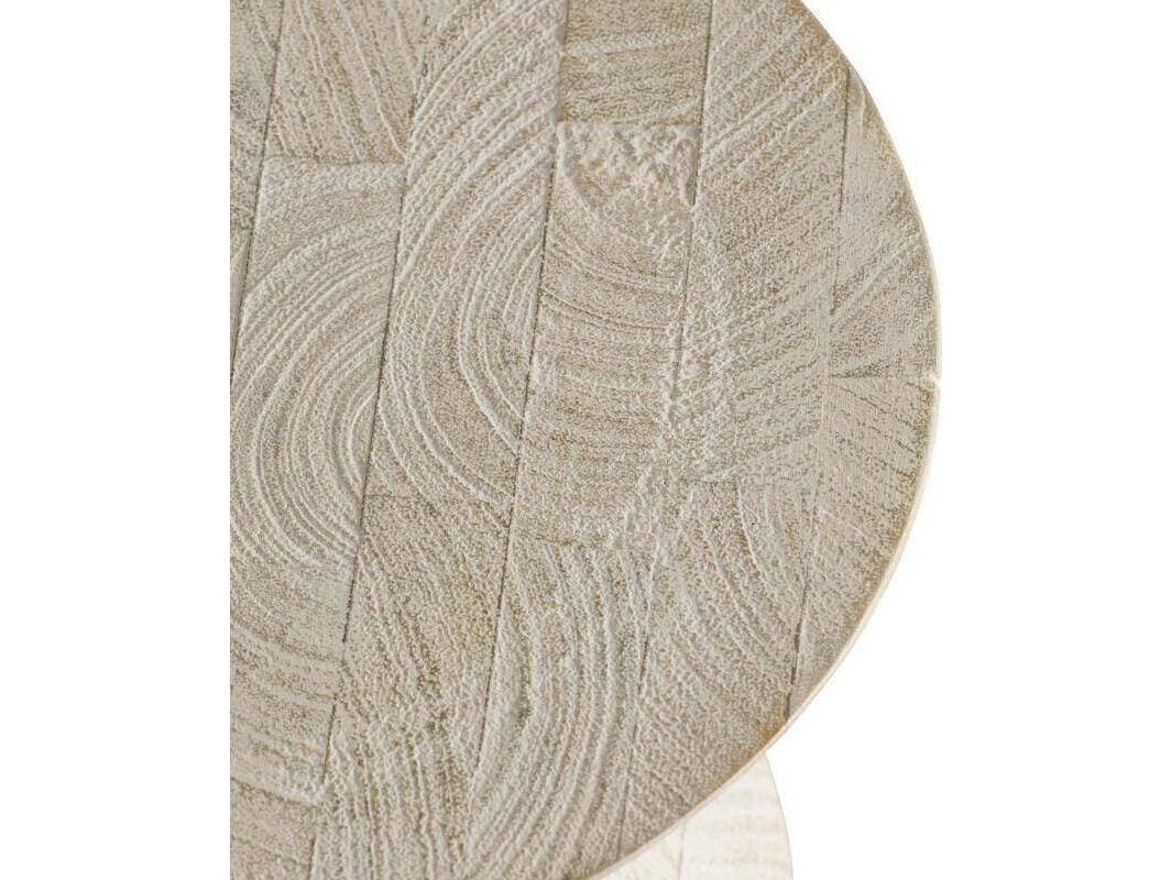 Arteriors Home Joyce Round Wood Whitewash End Table