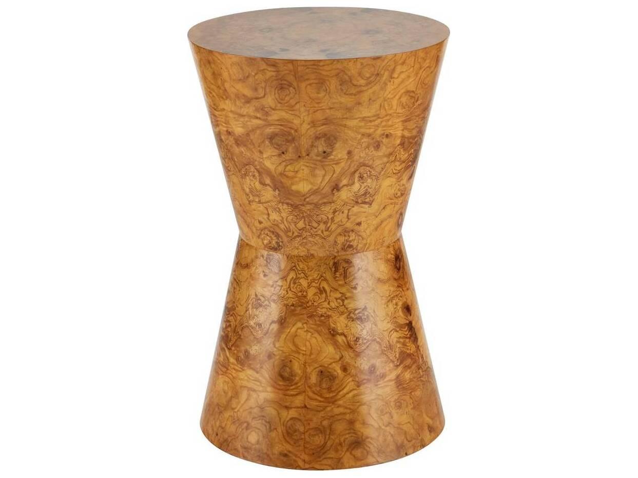 Arteriors Home Costello Round Wood Blonde Burl End Table