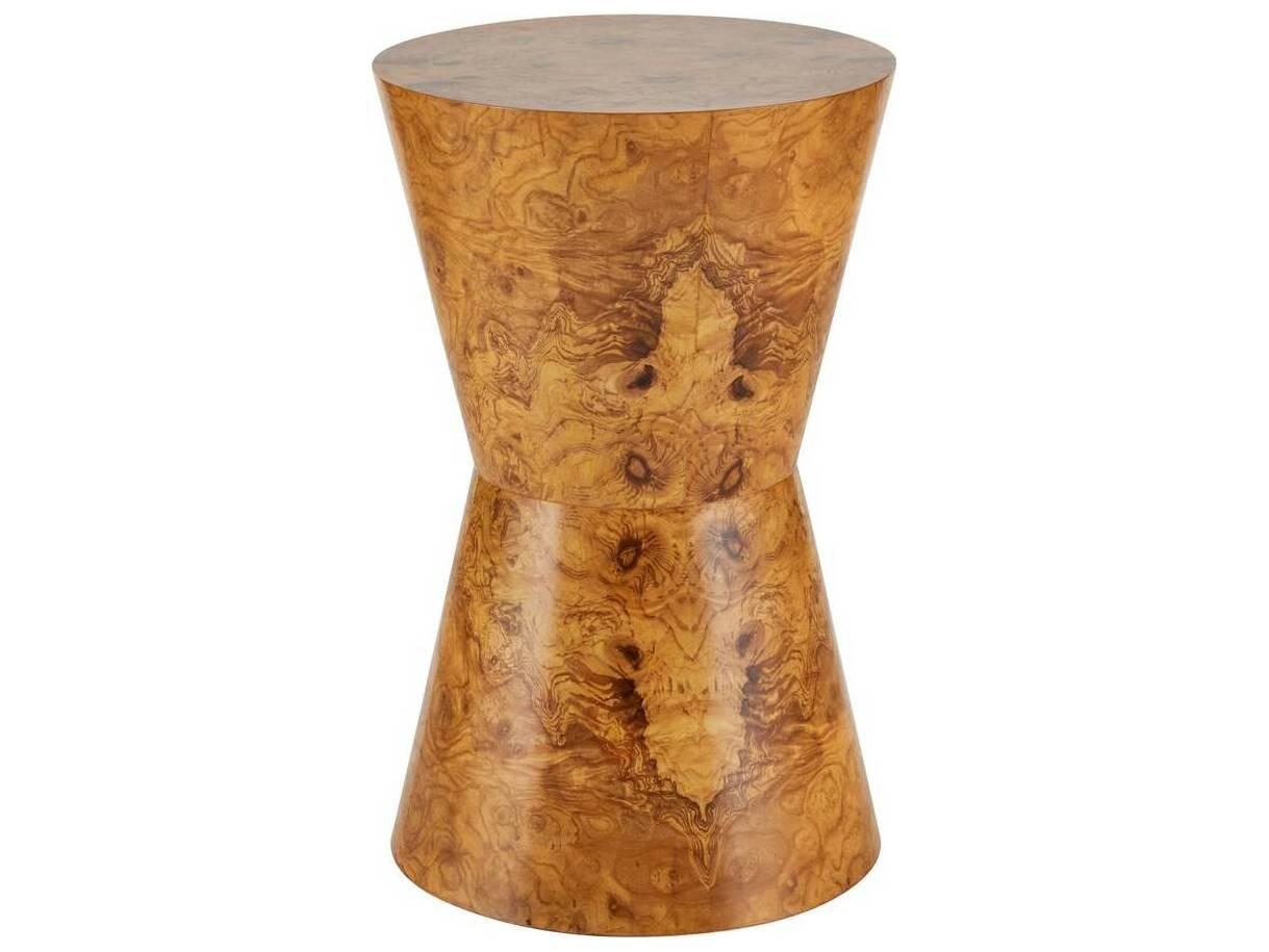 Arteriors Home Costello Round Wood Blonde Burl End Table
