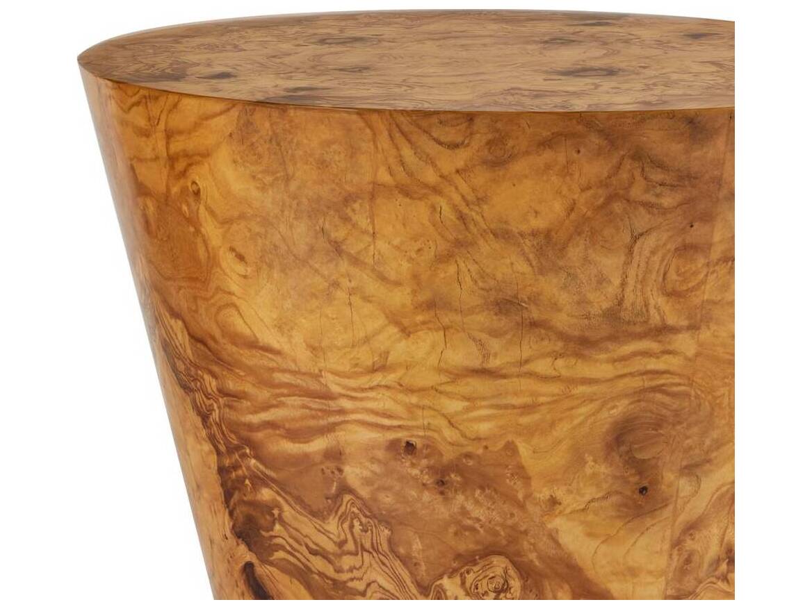 Arteriors Home Costello Round Wood Blonde Burl End Table