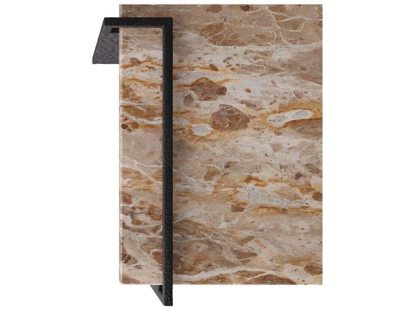 Arteriors Home Rectangular Marble Capri Blackened Iron Boda Coffee Table