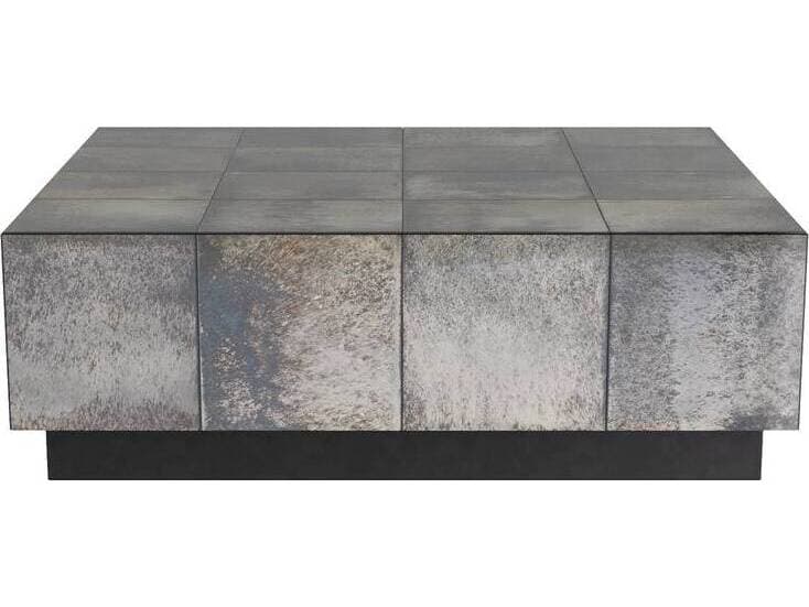 Arteriors Home Rectangular Metal Antiqued Mirror Bronze Antonia Coffee Table