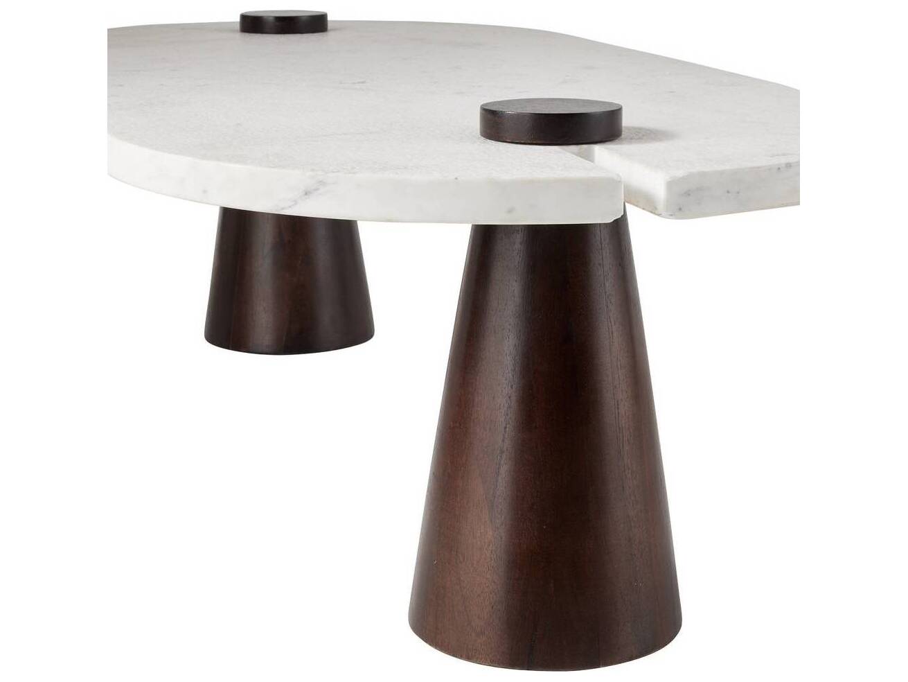 Arteriors Home Oval Marble White Umber Delaney Coffee Table