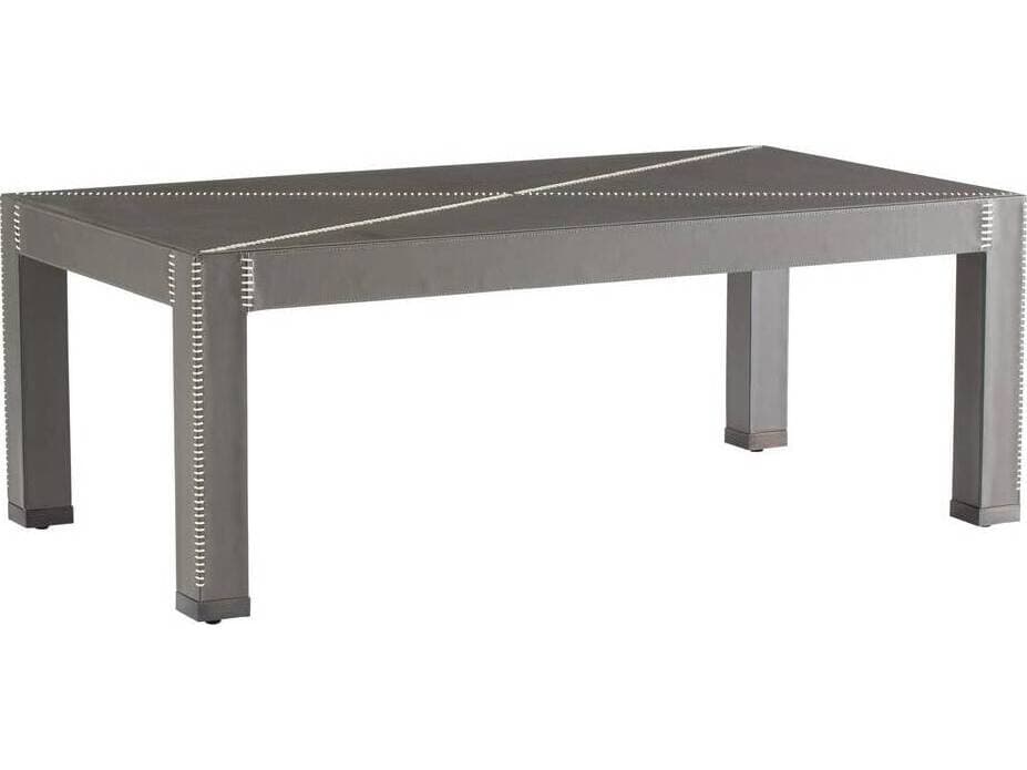 Arteriors Home Rectangular Leather Dim Gray Blackened Bronze Hidalgo Coffee Table