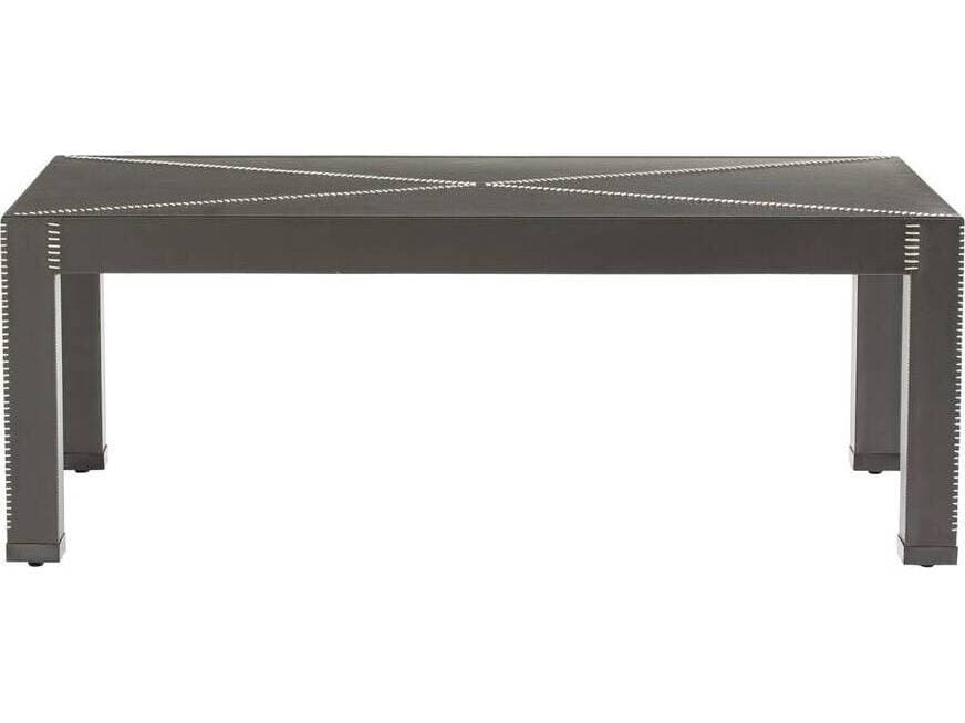 Arteriors Home Rectangular Leather Dim Gray Blackened Bronze Hidalgo Coffee Table