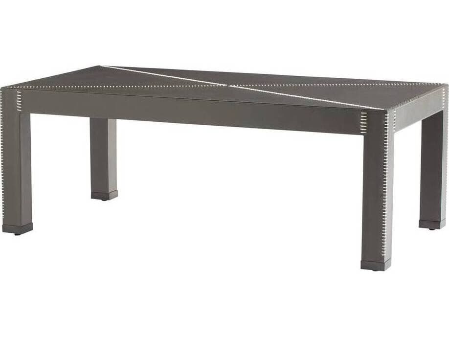 Arteriors Home Rectangular Leather Dim Gray Blackened Bronze Hidalgo Coffee Table