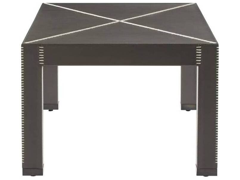Arteriors Home Rectangular Leather Dim Gray Blackened Bronze Hidalgo Coffee Table
