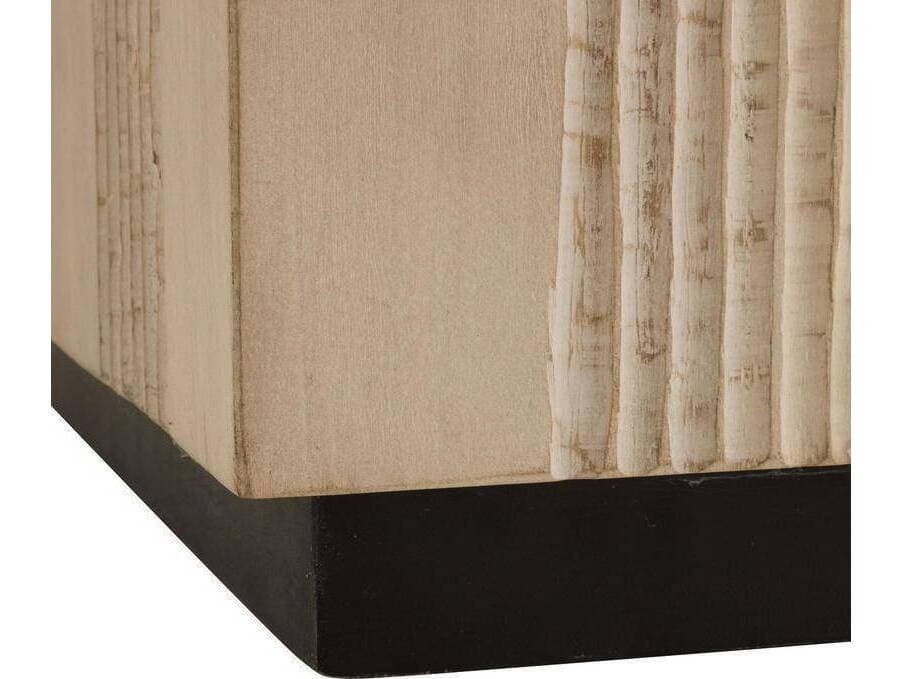 Arteriors Home Kamira Square Wood Whitewash Blackened Bronze Black Coffee Table