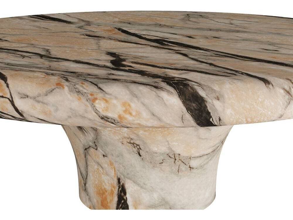 Arteriors Home Zahara Round Mojave Faux Marble Coffee Table