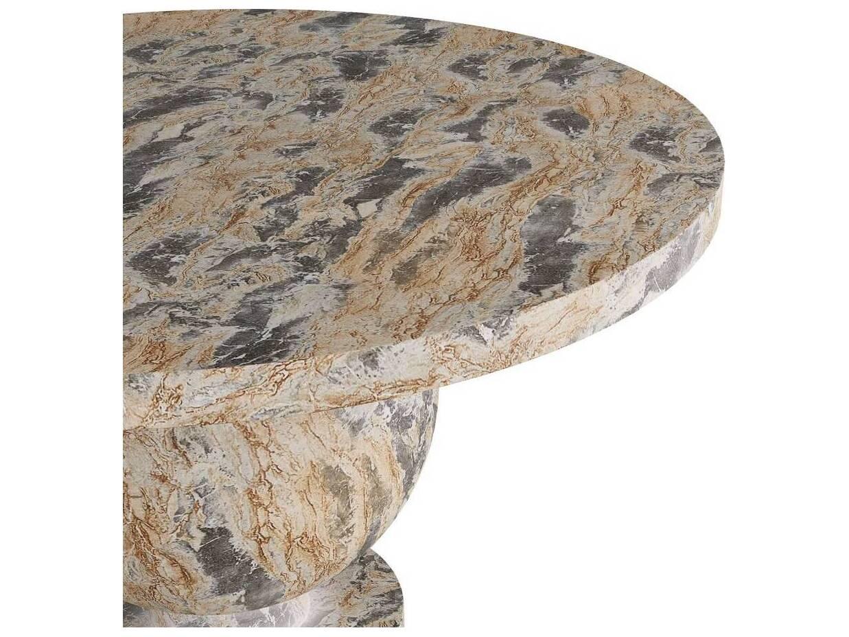 Arteriors Home Round Sahara Faux Marble Brenna Console Table