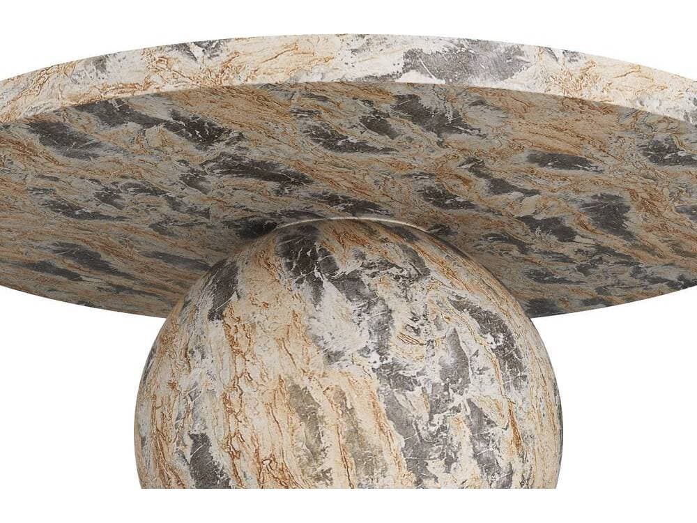 Arteriors Home Round Sahara Faux Marble Brenna Console Table