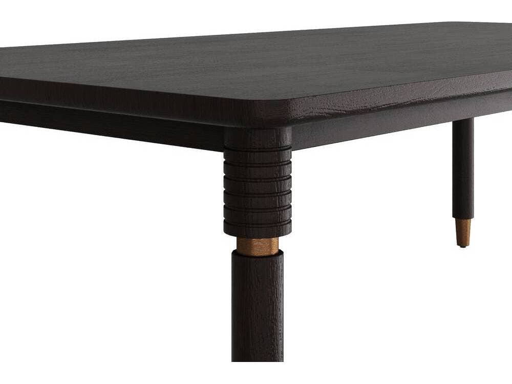 Arteriors Home Andrade Rectangular Wood Umber Antique Brass Dining Table