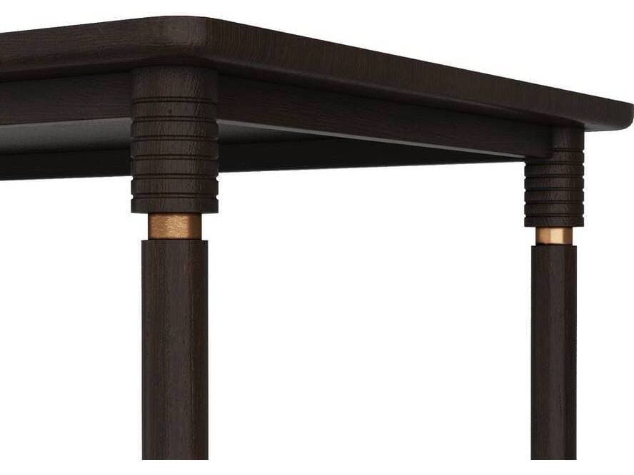 Arteriors Home Andrade Rectangular Wood Umber Antique Brass Dining Table
