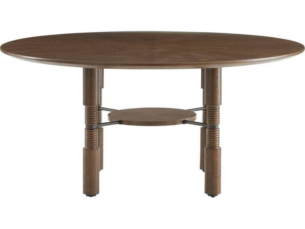 Arteriors Home Heger Round Wood Tortoise Bronze Dining Table