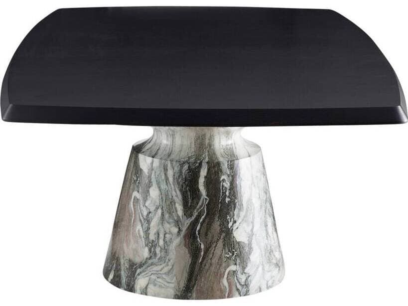 Arteriors Home Forgey Rectangular Wood Ebony Verde Faux Marble Dining Table