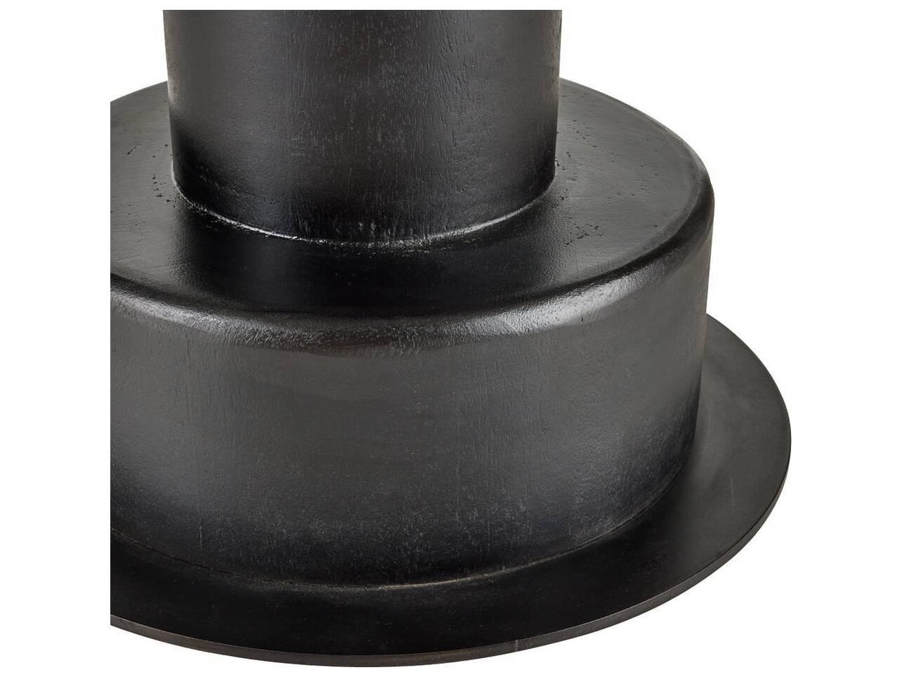 Arteriors Home Round Marble White Ebony Devito End Table