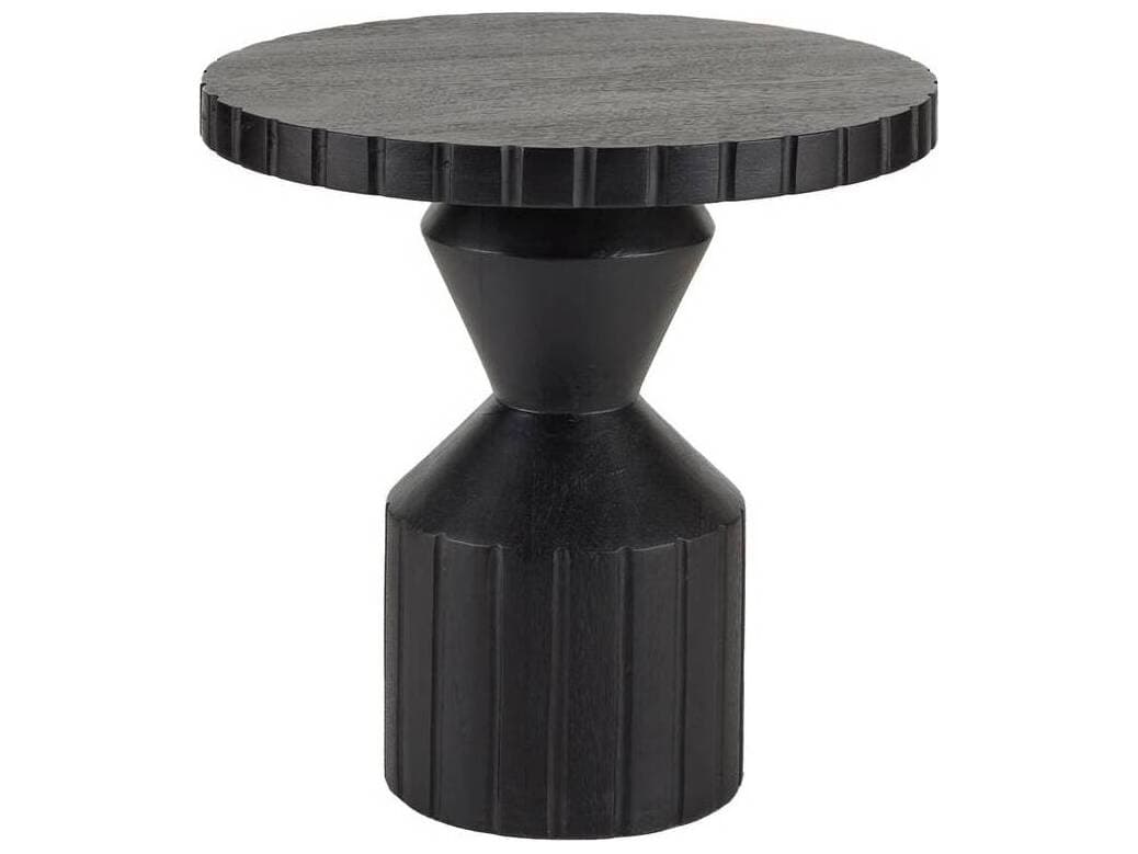 Arteriors Home Calypso Round Wood Ebony End Table