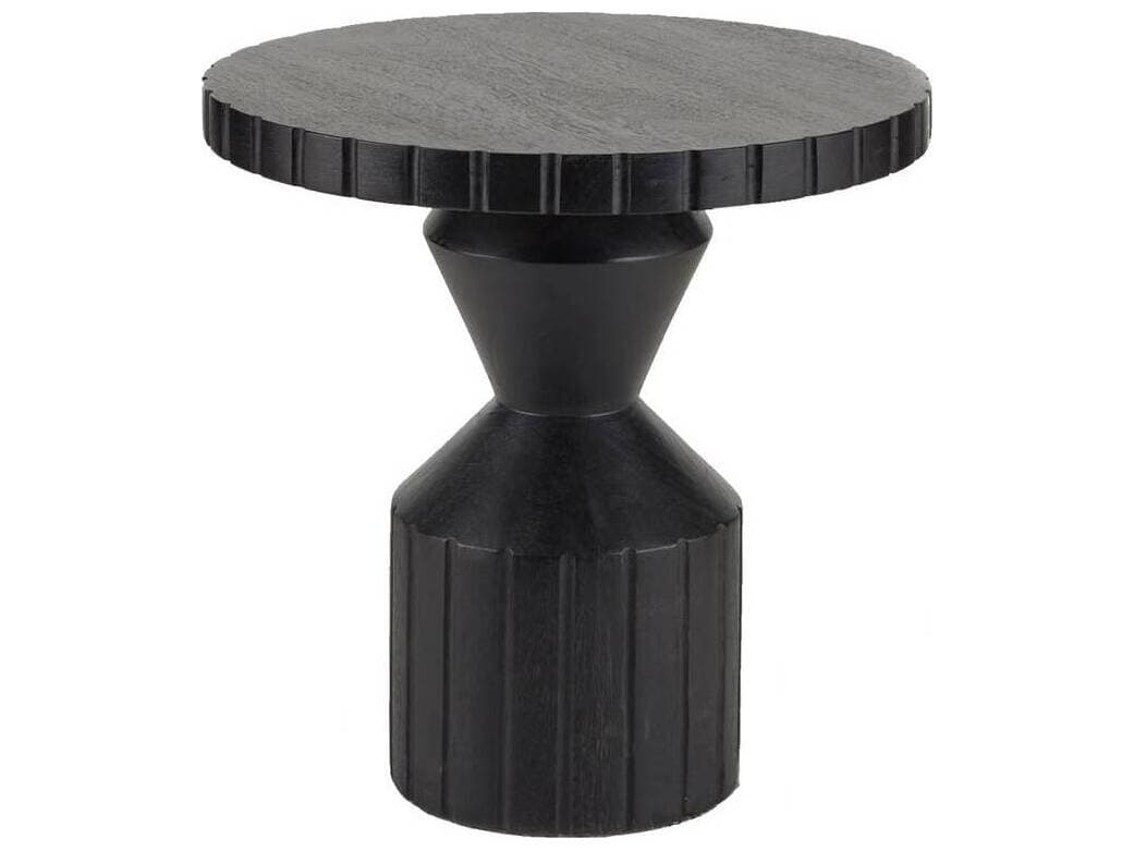 Arteriors Home Calypso Round Wood Ebony End Table