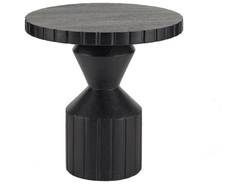 Arteriors Home Calypso Round Wood Ebony End Table