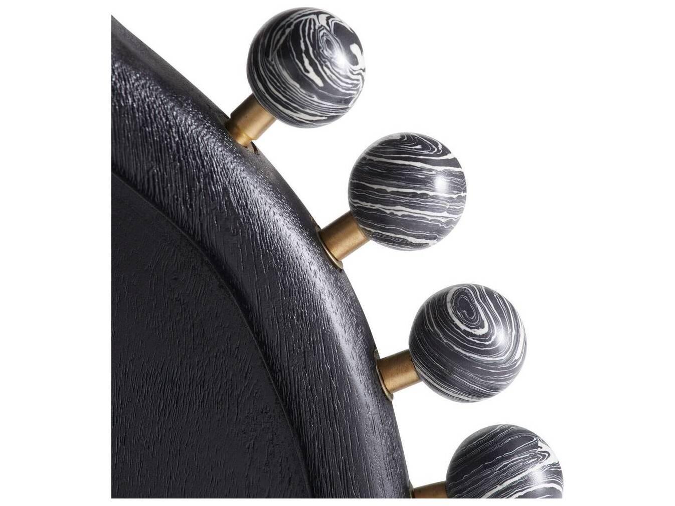 Arteriors Home Round Wood Ebony Venus Guillermo End Table