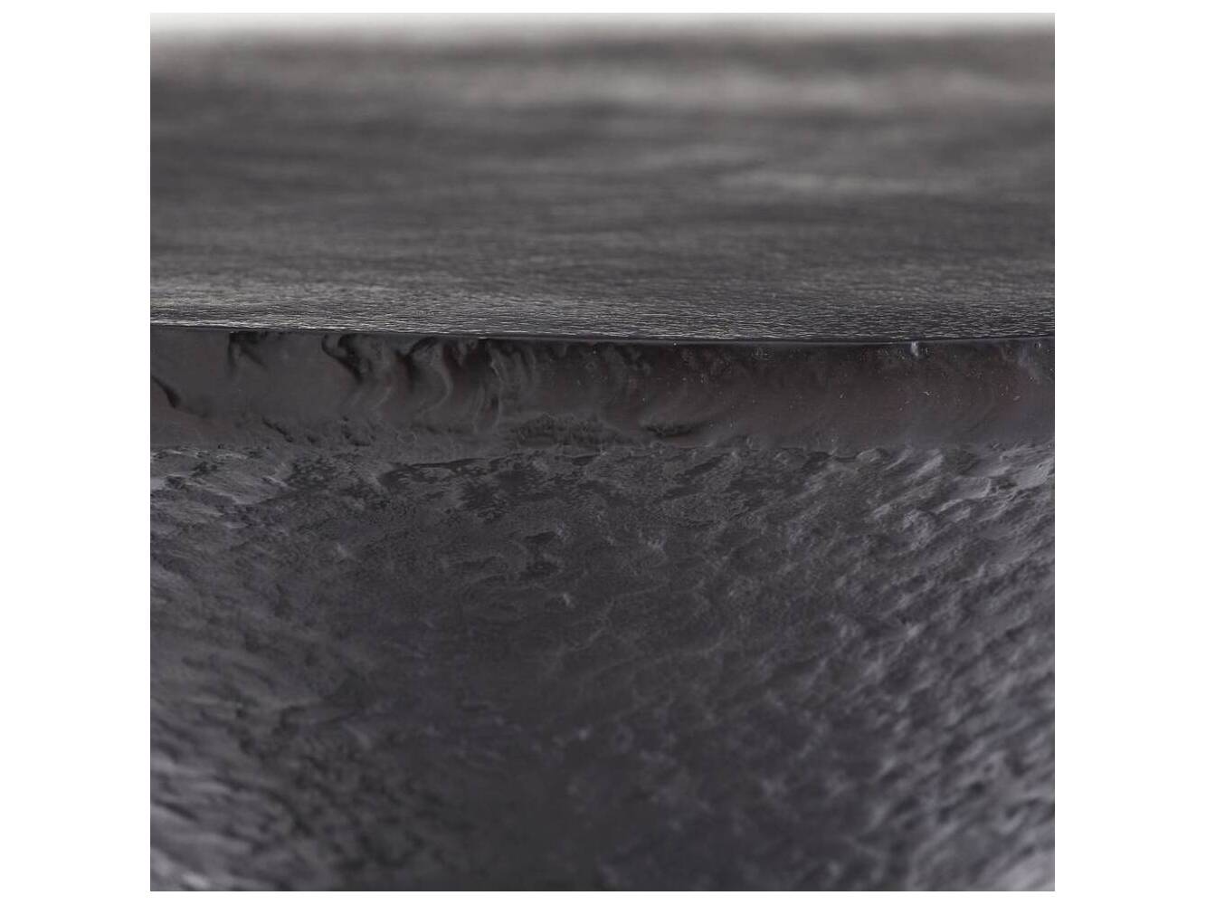 Arteriors Home Round Metal Blackened Bronze Antique Brass Floyd End Table