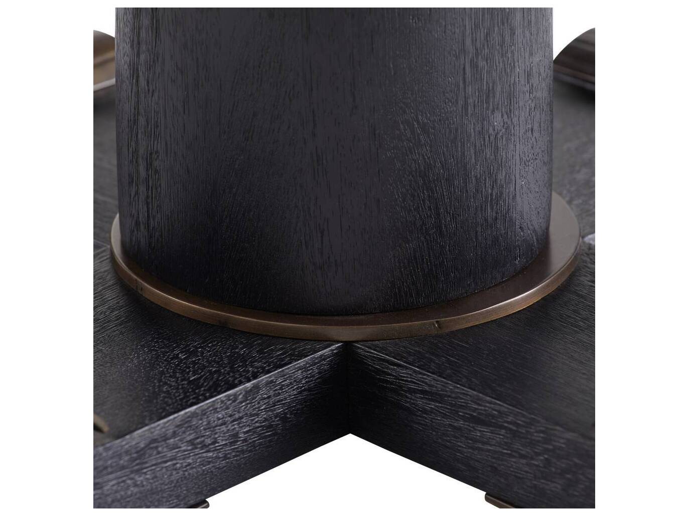 Arteriors Home Round Wood Ebony Bronze Hurst End Table