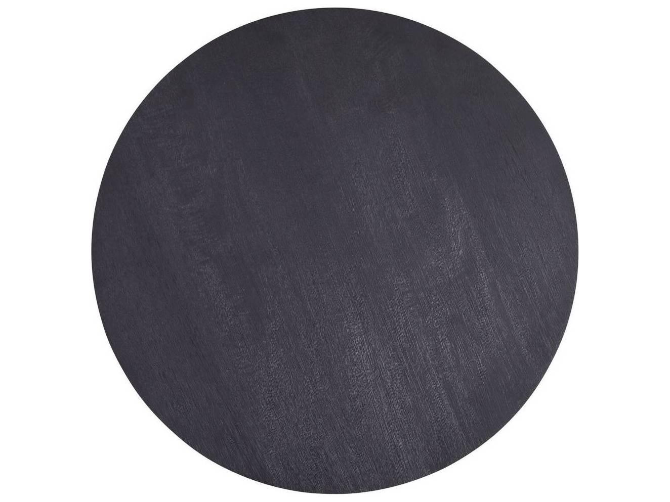 Arteriors Home Round Wood Ebony Bronze Hurst End Table