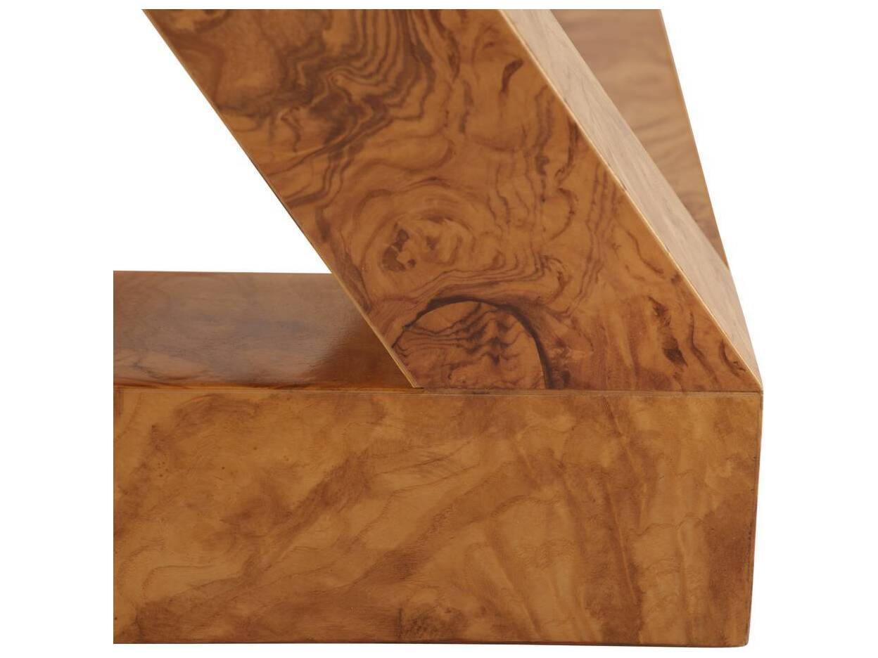 Arteriors Home Round Wood Blonde Burl Bronze Greer End Table