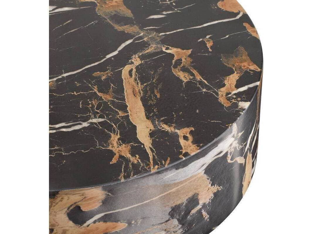 Arteriors Home Kopi Round Concrete Espresso & White Dark Toffee End Table