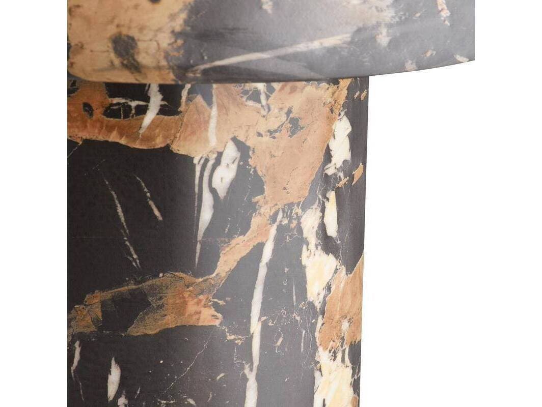 Arteriors Home Kopi Round Concrete Espresso & White Dark Toffee End Table