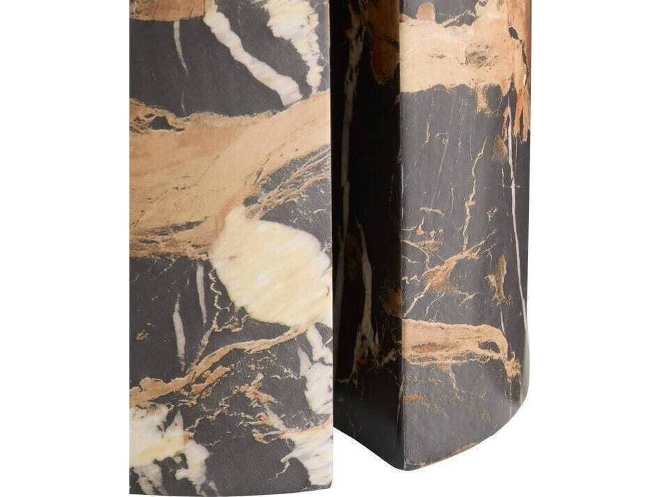 Arteriors Home Kopi Round Concrete Espresso & White Dark Toffee End Table